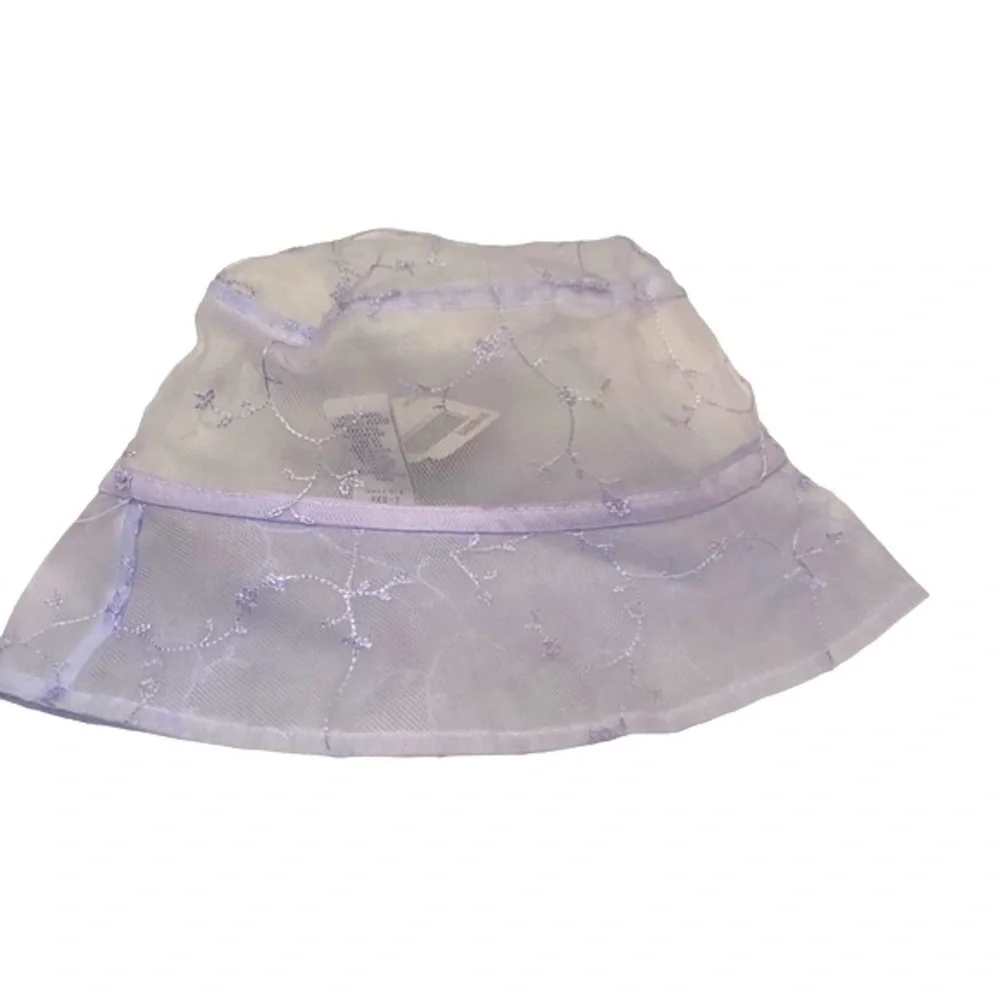 NWT Gymboree Sheer Bucket Hat Lilac Embroidery Sz L-XXL 4-6yrs